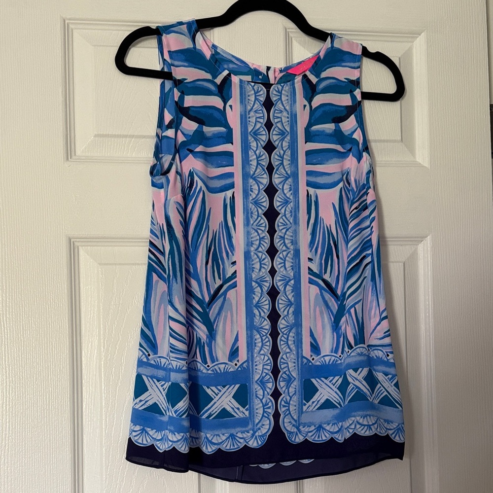 Lilly Pulitzer Vibrant Blue and Pink Top